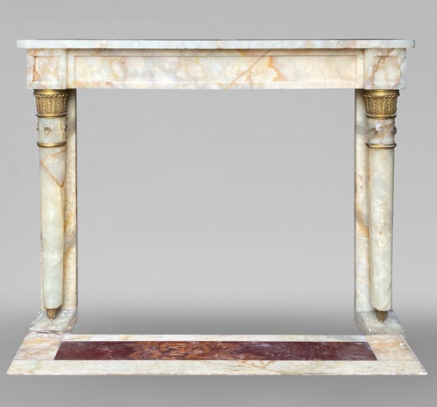 Empire style onyx mantel with detached columns and ormolu capitals Empire style onyx mantel with detached columns and ormolu capitals-0